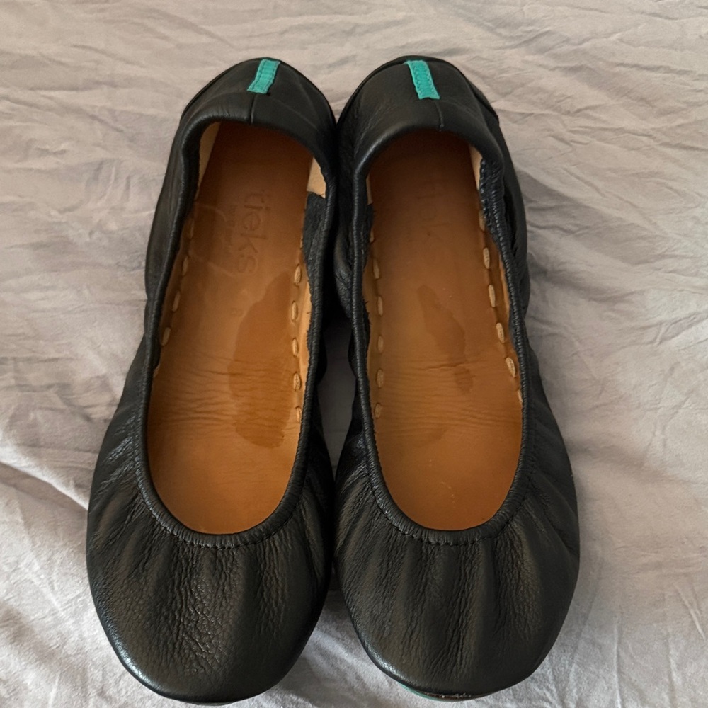 Tieks Stylish Black Leather Flats